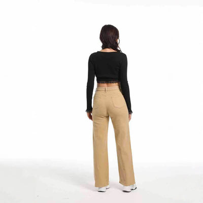 Autumn Straight Jeans Women's Wide Leg by Glamytek