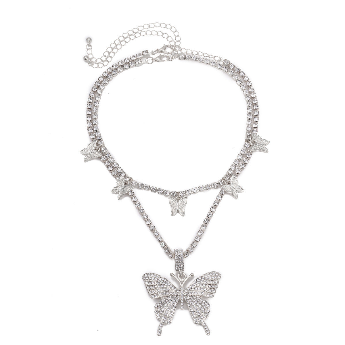 Multi-layered necklace butterfly necklace by Glamytek