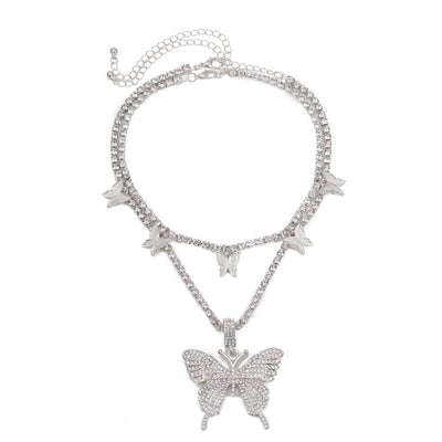 Multi-layered necklace butterfly necklace by Glamytek