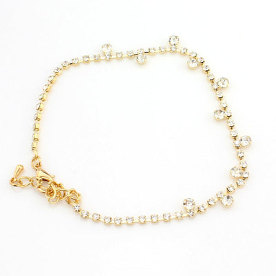 Small Diamond Anklet With Rhinestone Anklet by Glamytek