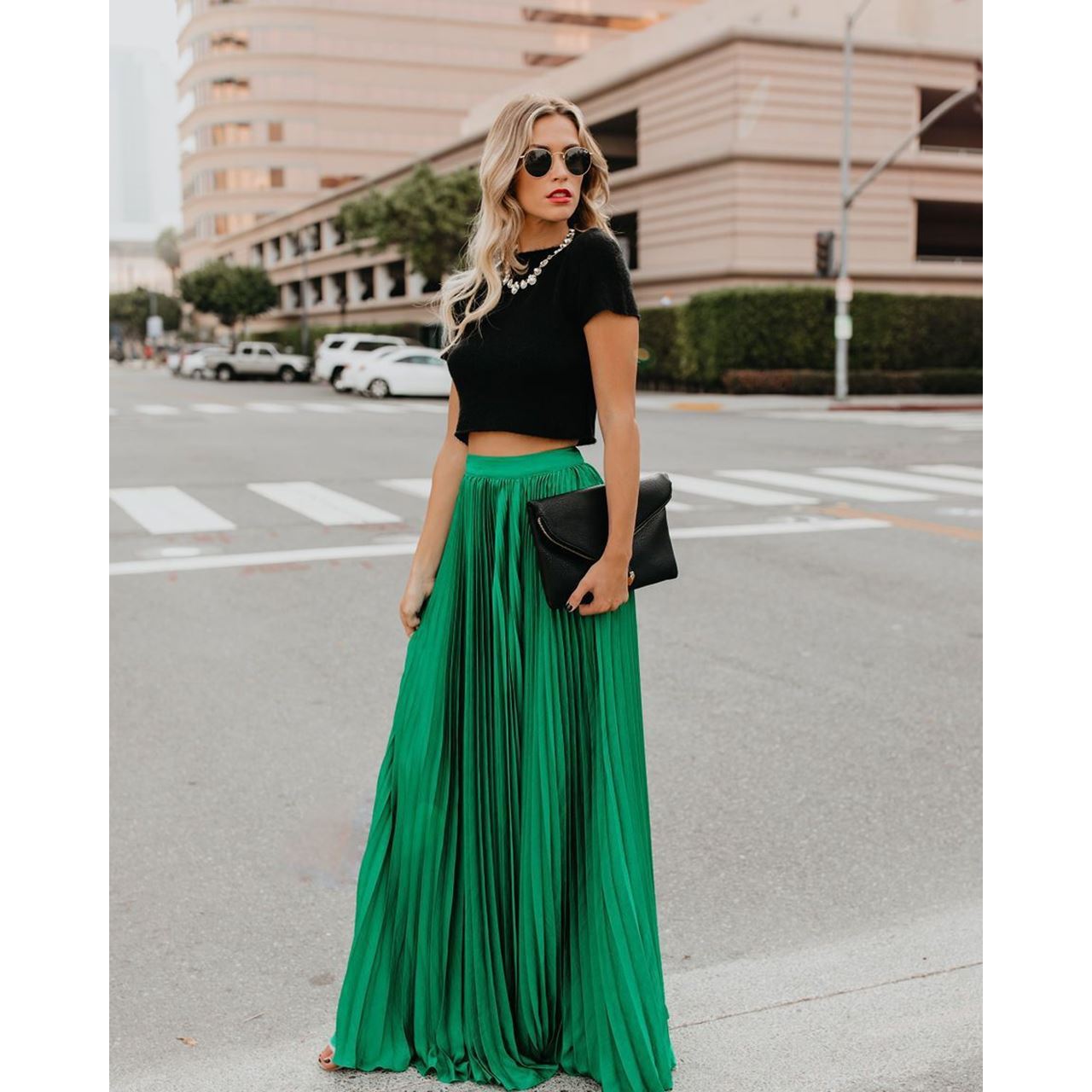 Women fashion casual skirt girls high Waist long skirts by Glamytek