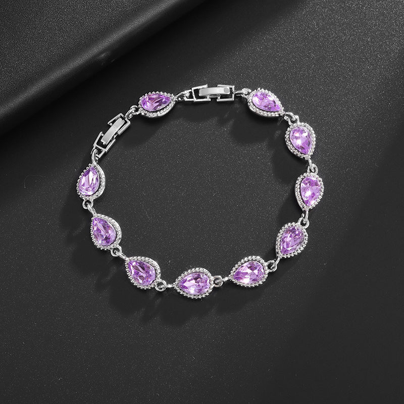 Simple rainbow gemstone bracelet