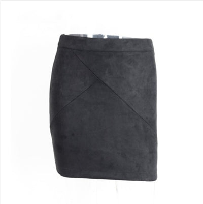Ladies Leather Suede Pencil Skirt Bodycon Short Skirts Women by Glamytek