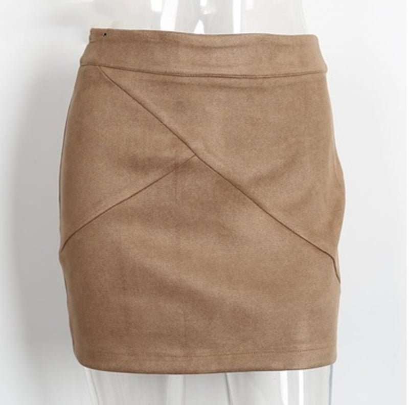Ladies Leather Suede Pencil Skirt Bodycon Short Skirts Women by Glamytek