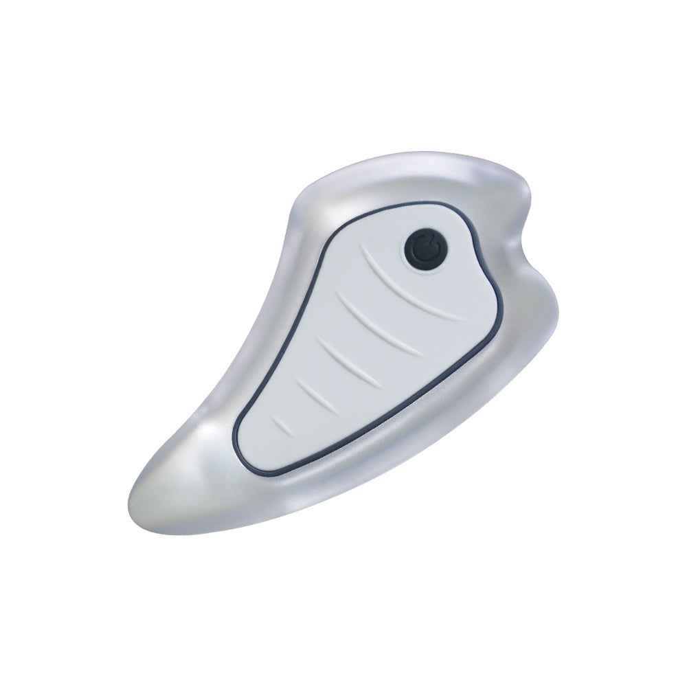 Heated Vibrating Facial Massager Electric Gua Sha Board Red Blue Light Therapy Scraping Plate Color Beauty Face Lifting Slimming by Glamytek