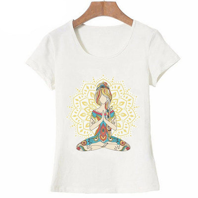 New Women T-shirts Casual Harajuku Buddha Mandala Lotus by Glamytek