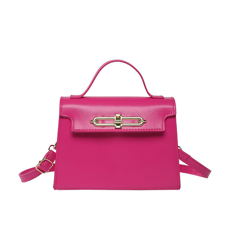 Solid Color PU Bag Small Square Handbag