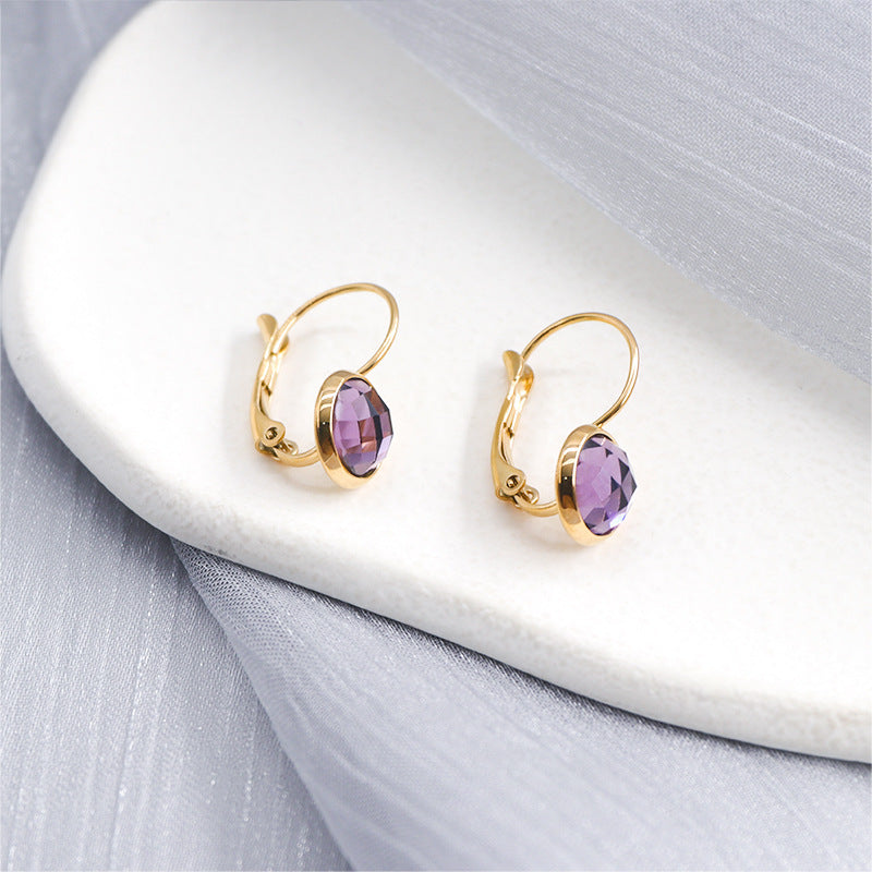 Jewelry Austrian Glass Crystal Earrings Women Ear Hook by Glamytek