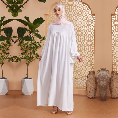 Abaya Robe Women's Long Dress Middle East Turkey Solid Color Simple Loose dress by Glamytek