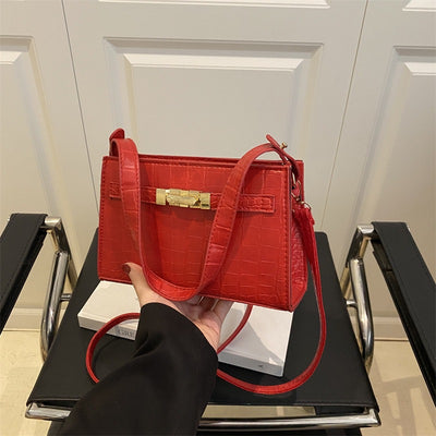 Women's PU Crocodile Pattern Shoulder Handbag by Glamytek