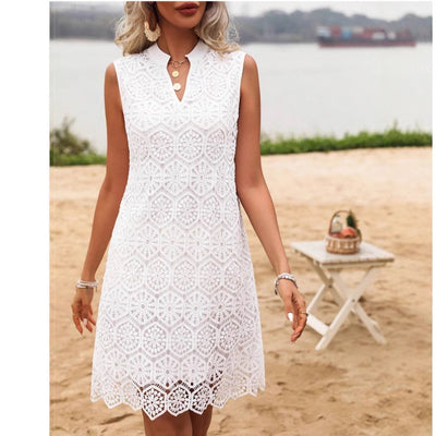 Summer New European And American Fashion Vacation Lace Dress by Glamytek