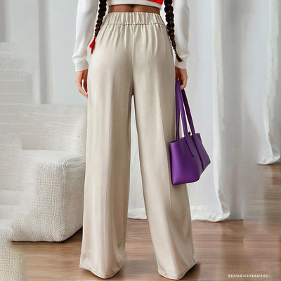Women's Wide Leg Pants High Waist Business Casual Trousers Pant With Pockets by Glamytek