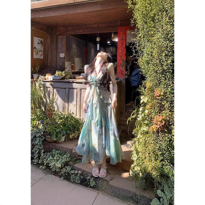 Summer in the Woods" Bohemian Printed Fairy Dress