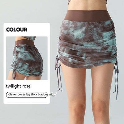 Printed Tie-dyed Mesh Yoga Skirts Women by Glamytek