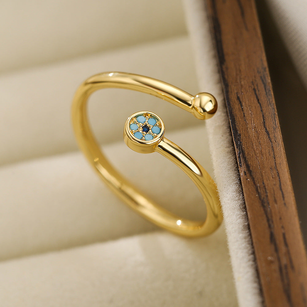 New Fashion Clear Shiny CZ Zircon Cross Evil Eye Rings For Women Girl Finger Accessories Party Jewelry Gift by Glamytek