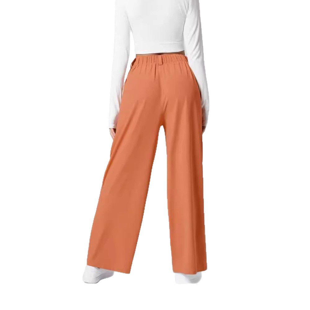 High-waisted  wide-leg loose trousers