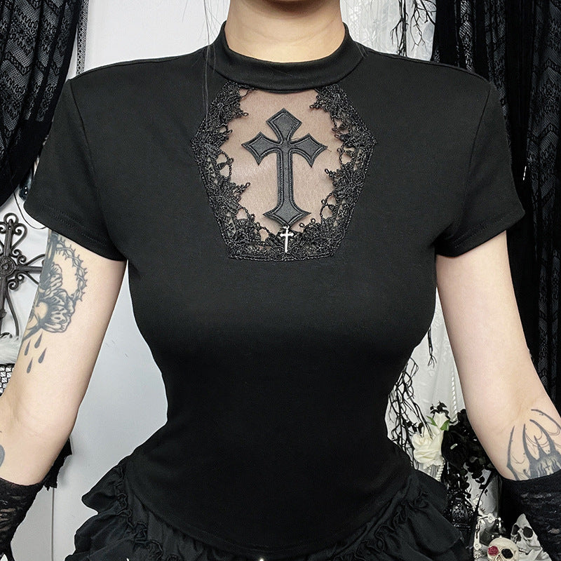 Women's Sexy Cross Print T-Shirt by Glamytek