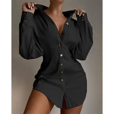 New Fashion Printed Waist-controlled Fastener Decoration Women's Shirt by Glamytek