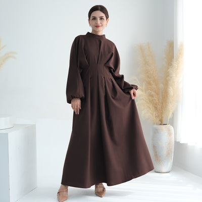 Turkey Dubai Solid Color Beam Sleeve dress by Glamytek