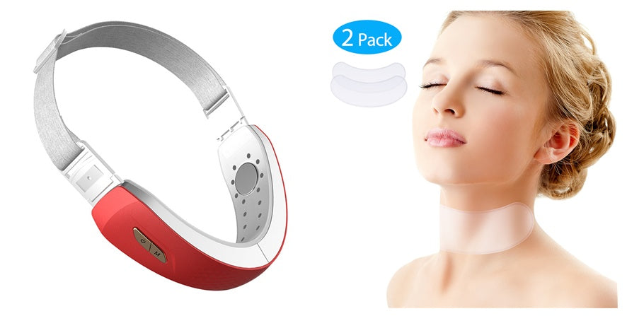 LED Photon Therapy V-shaped Slimming Facial Micro-current Electric Vibration Lifting Massager by Glamytek