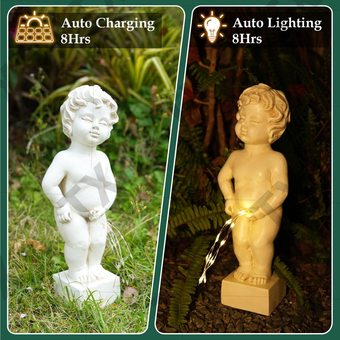 White Angel Led String Light Ornament European Style Courtyard Decoration Resin Statue Garden Atmosphere Light Desktop Creation