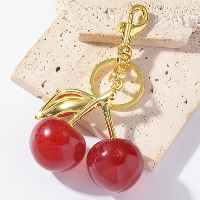 personalized resin cherry key chain pendant