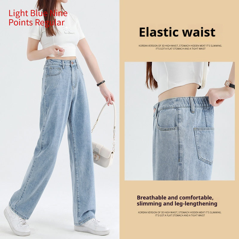 Summer Thin Elastic Waisted Jeans For Women by Glamytek