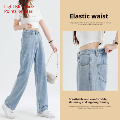 Summer Thin Elastic Waisted Jeans For Women by Glamytek