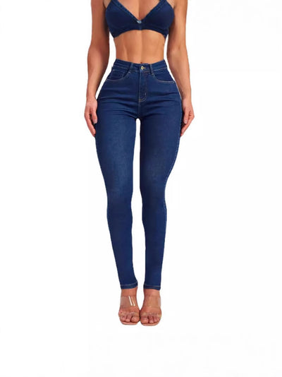 Hip Skinny Pants Stretch High Waist Jeans For Women by Glamytek