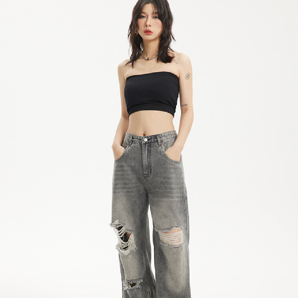 Retro Tattered Jeans Jeans For Men And Women by Glamytek