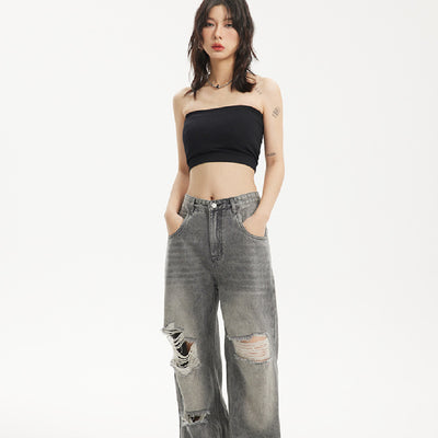 Retro Tattered Jeans Jeans For Men And Women by Glamytek