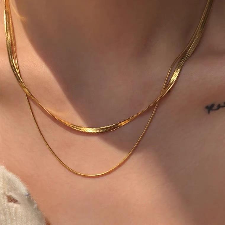 Clavicle Necklace Titanium Steel Color Preserving -