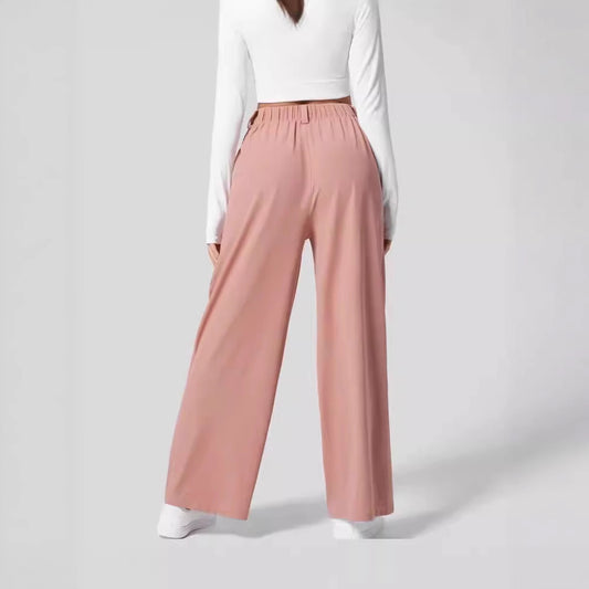 High-waisted  wide-leg loose trousers
