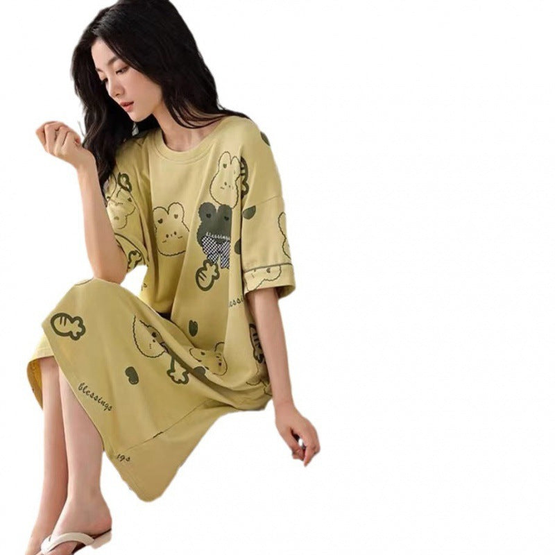 Women's Summer Nightgown with Built-in Bra