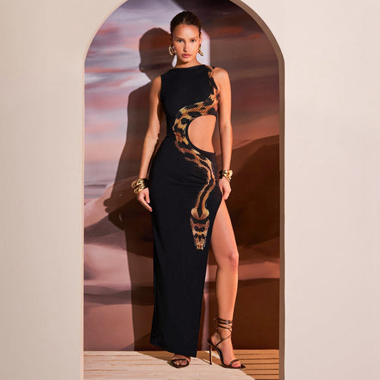 Sleeveless, sexy and slimming slit long dress