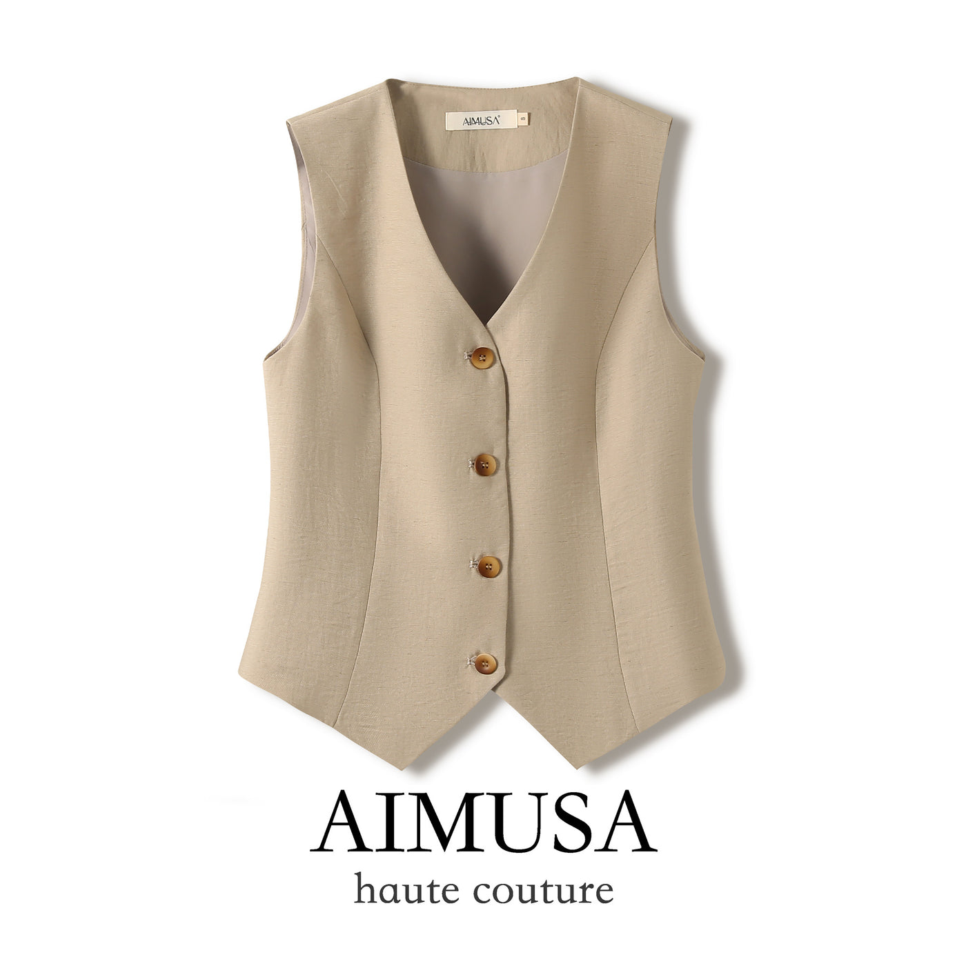 [Natural Fiber] Linen vest Vest Women's Summer 2025 Spring and Summer New arrival Elegant Sleeveless Waistcoat Vest by Glamytek