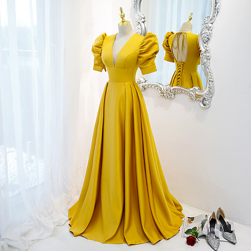 Golden evening dress for women