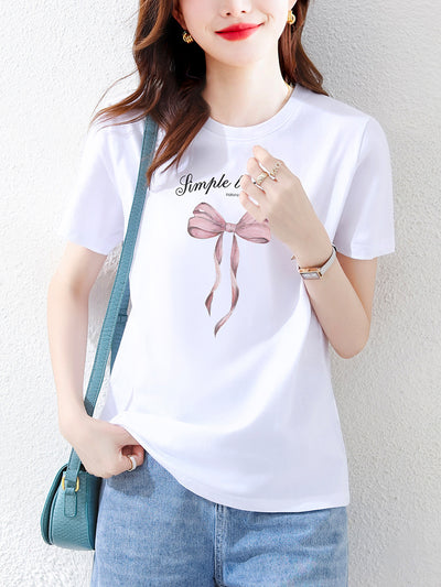 Pure cotton long-sleeved short-sleeved t-shirt for women by Glamytek