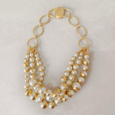 Layered Pearl Necklace Set with Magnetic Clasp