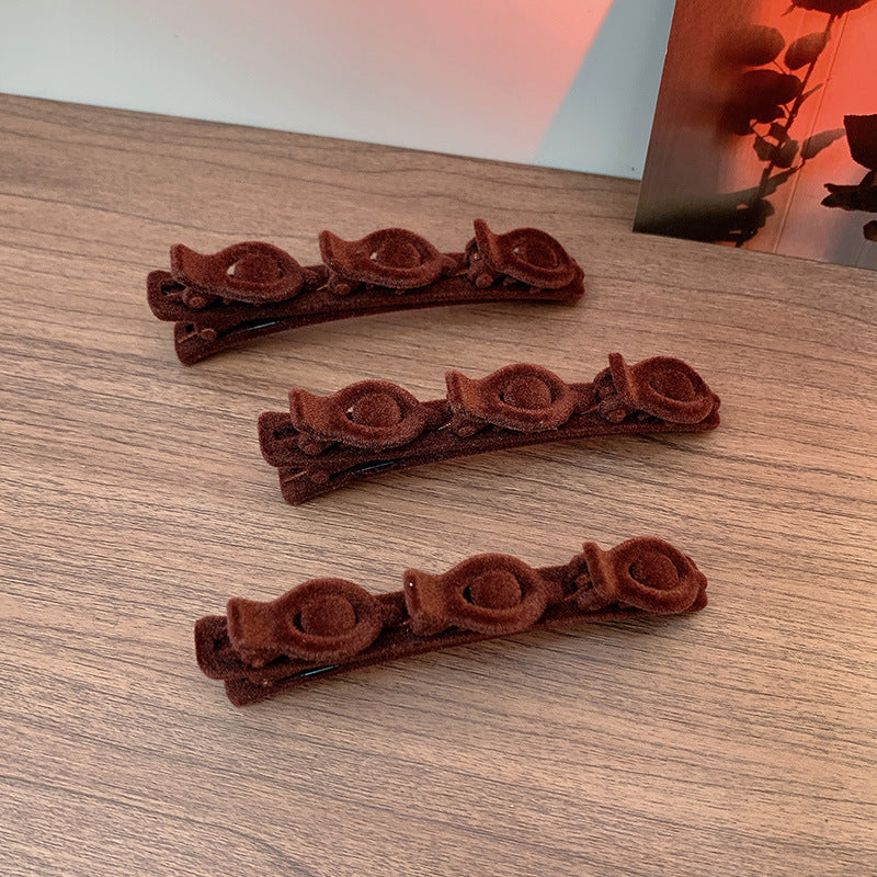 Flocked Braided Hairpin for Women