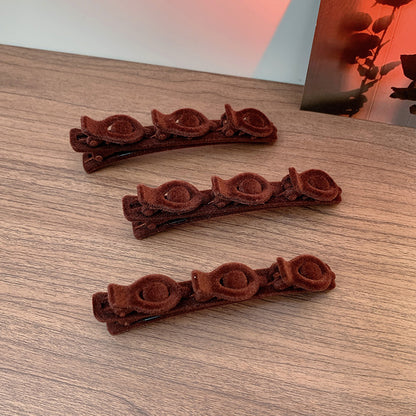 Flocked Braided Hairpin for Women