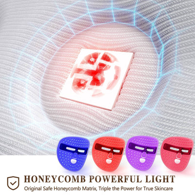 LED Face Mask Facial Care Tool, Red Light Therapy Mask For Face For Home Travel by Glamytek