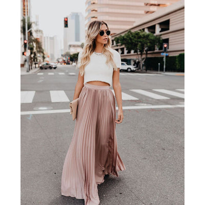 Women fashion casual skirt girls high Waist long skirts by Glamytek