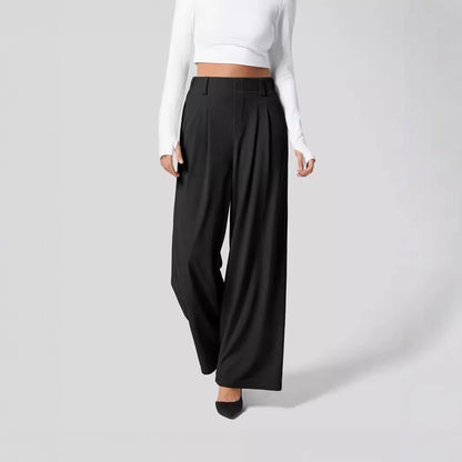High-waisted  wide-leg loose trousers