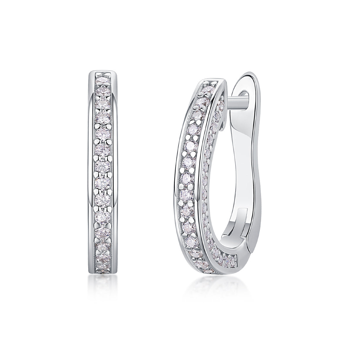 Highlight - S925 Moissanite Sterling Silver Earrings With Platinum-plated Stud Earrings, Fashionable, Trendy And Affordable Diamond Jewelry by Glamytek