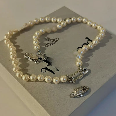 Saturn Pearl Necklace