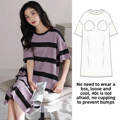 Women's Summer Nightgown with Built-in Bra