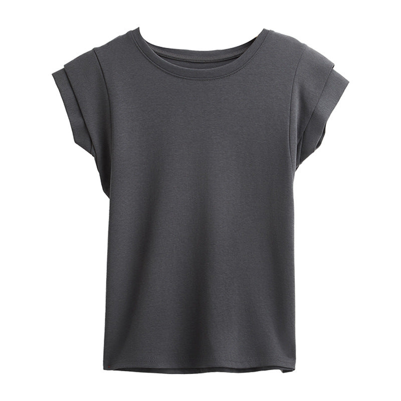 Round Neck Sleeveless Cotton T-shirt for Women by Glamytek