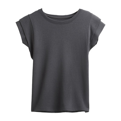 Round Neck Sleeveless Cotton T-shirt for Women by Glamytek