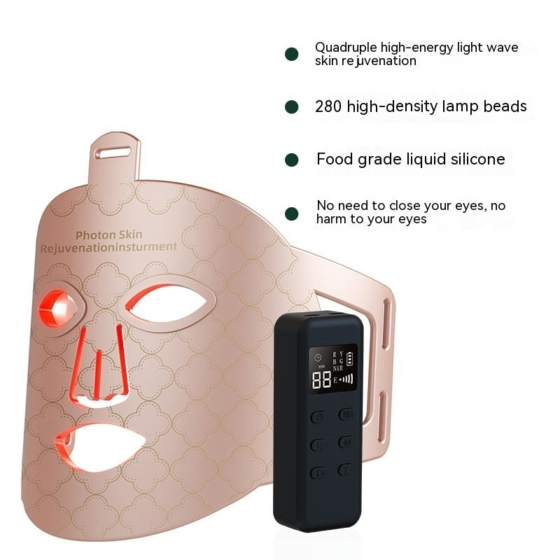 New Infrared Phototherapy Beauty Apparatus Face Led Color Light Skin Rejuvenation Beauty Mask by Glamytek